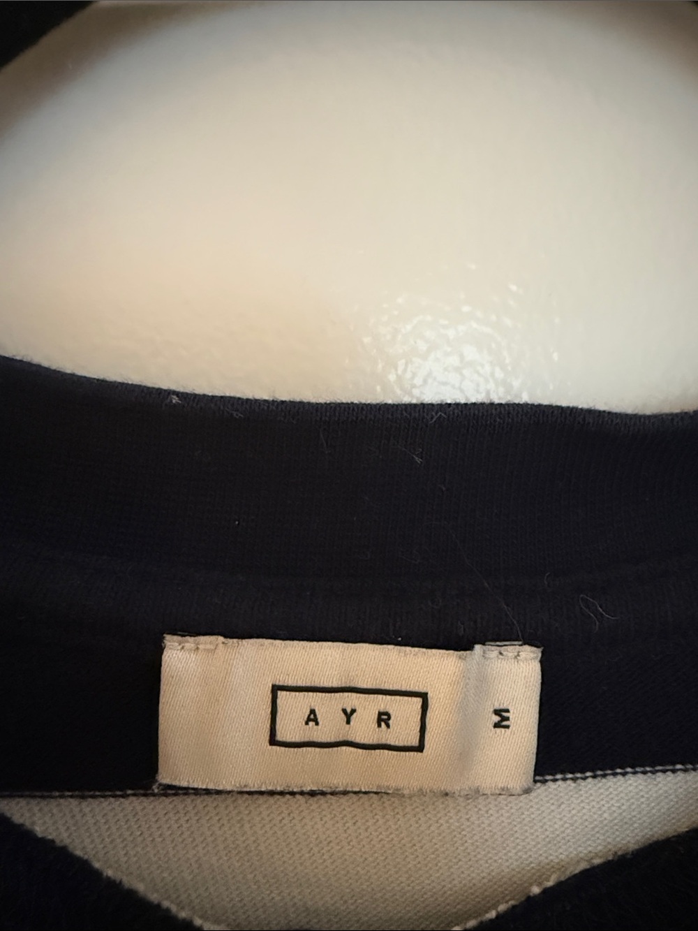 AYR Early Mornings Tee Navy and White Striped Long-Sleeve Shirt - Picture 2 of 3
